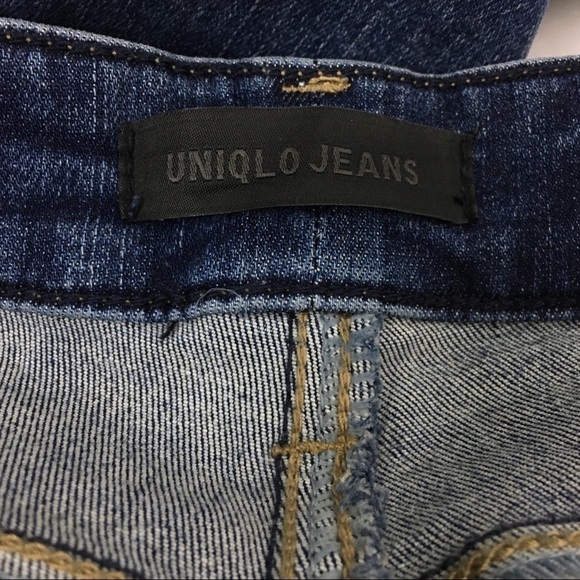 UNIQLO Jeans Skinny Tapered Mid Rise Ultra Stretch Distressed Raw Hem Size 24 - Picture 9 of 12